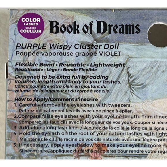Ioni 3D Faux Mink Lashes – Purple Wispy Cluster Doll Book of Dreams Handmade - Picture 5 of 5